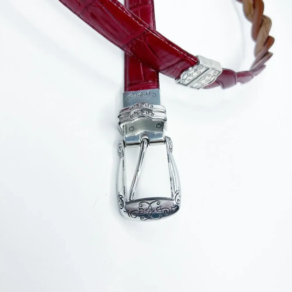 Brighton Reversible Red And Tan Belt Size Medium